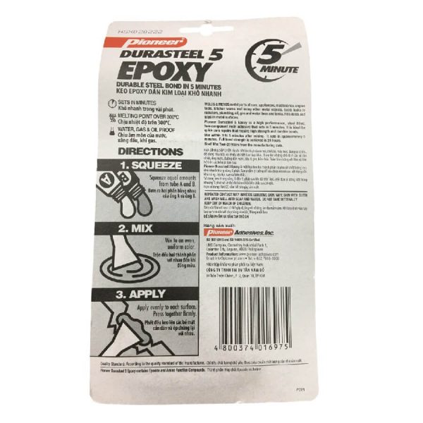 keo durasteel five minutes epoxy